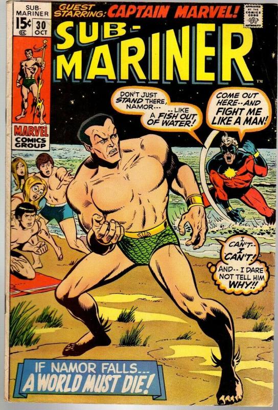 SUBMARINER 30 VG Oct. 1970  CAPTAIN MARVEL