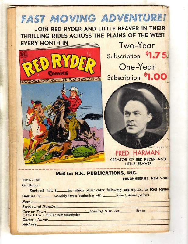 Red Ryder Comics # 60 VG Dell Golden Age Comic Book Fred Harman Cover Art JL18