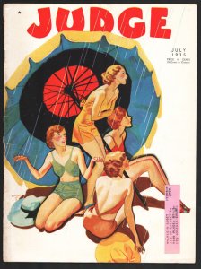 Judge 7/1935-John Holmgren swimsuit girls spicy cover art-Platinum Age -Reame...