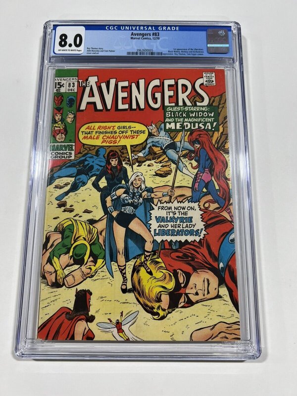 AVENGERS 83 CGC 8.0 OW/W PAGES MARVEL 1970