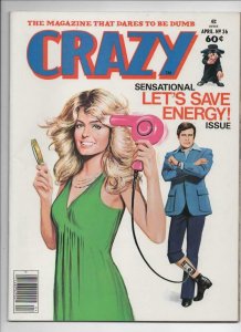 CRAZY #36 Magazine, VF, Farrah Fawcett, Lee Majors, 1973 1978, more in store