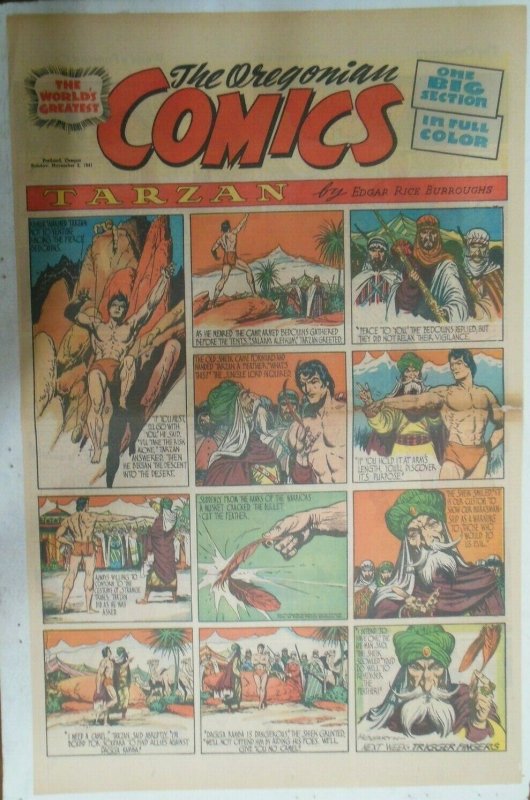 Tarzan Sunday Page #556 Burne Hogarth from 11/2/1941 Very Rare ! Full Page Size