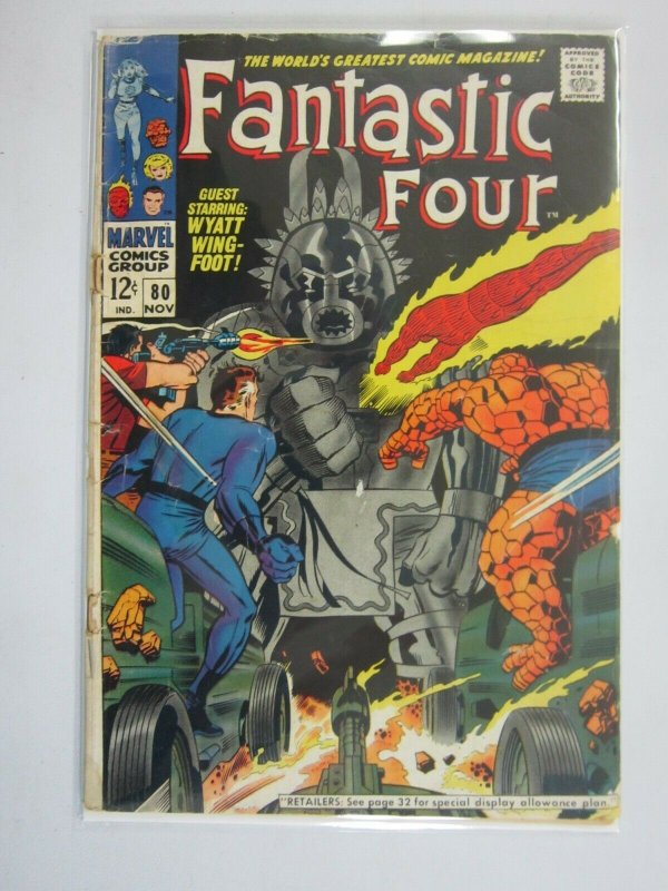 Fantastic Four #80 2.0 GD re-stapled water stain (1968 1st Series)