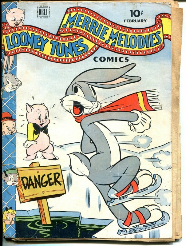 Looney Tunes #28 1944-Dell-Bugs Bunny-Porky Pig-Leon Schlesinger-WWII-FR