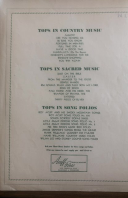 Your cheatin’ heart Hank Williams 1952 sheet music