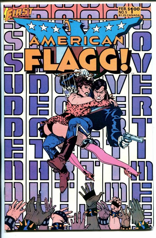 American Flagg #5 1985-First-autographed by Howard Chaykin on splash page-VF