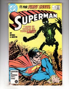 Superman #1 (1987) METALLO! John Byrne Story & Art!    / EBI#2