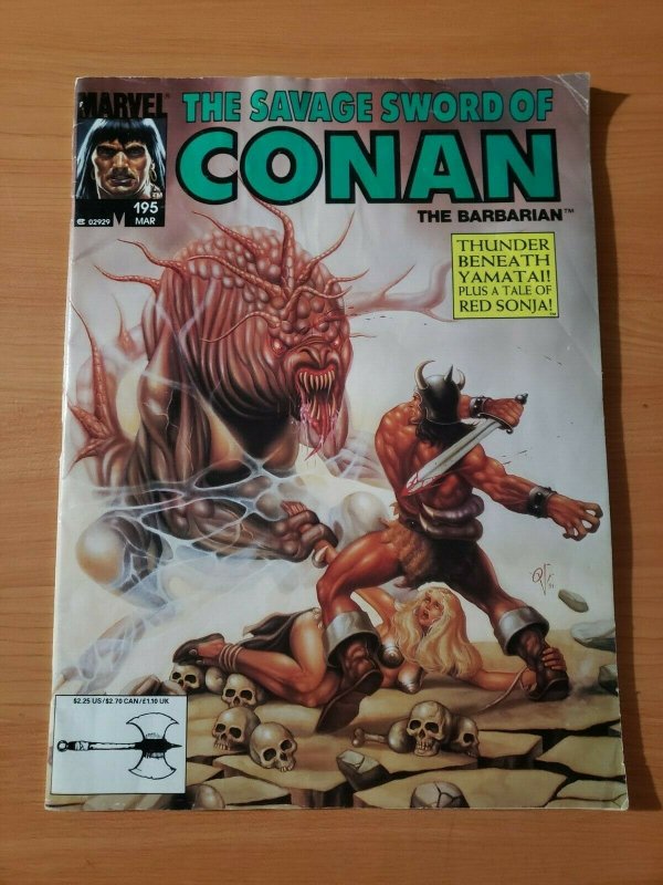 The Savage Sword of Conan #195 ~ FINE - VERY FINE VF ~ 1992 Marvel Comics