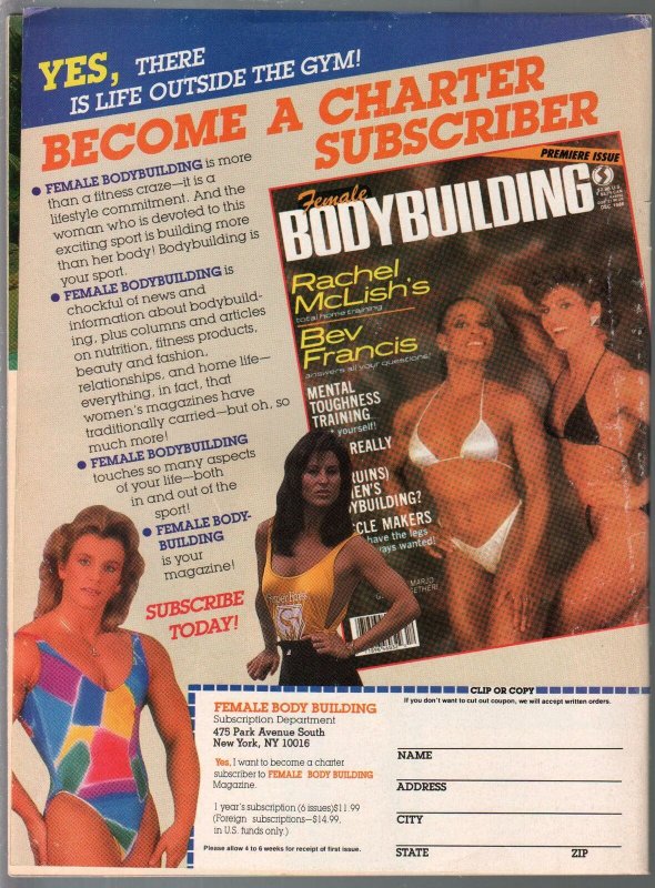 Female Bodybuilding #4 6/1987-Cory Everson-Claire Furr-Diana Dennis-pix-info-VF