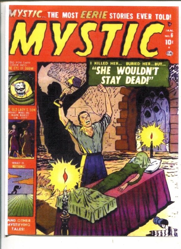 MYSTIC #6-1952-ATLAS-EYE OF DOOM-BASIL WOLVERTON-PRE-CODE HORROR ART-poor