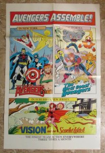 1985 AVENGERS ASSEMBLE Comic Store 22x34 Promo Poster VF 8.0 Vision