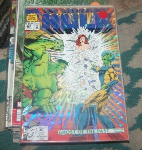 Incredible Hulk  # 400 1992 Marvel holographic foil cover +the leader stan lee