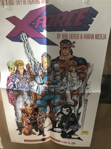 X-FORCE Mutant Genesis Promo Poster; Marvel 1991 NM 14” x 24”, Rob Liefeld art