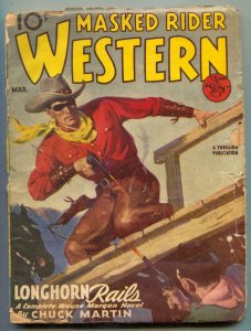 Masked Rider Western Pulp March 1946- Longhorn Rails- reading copy