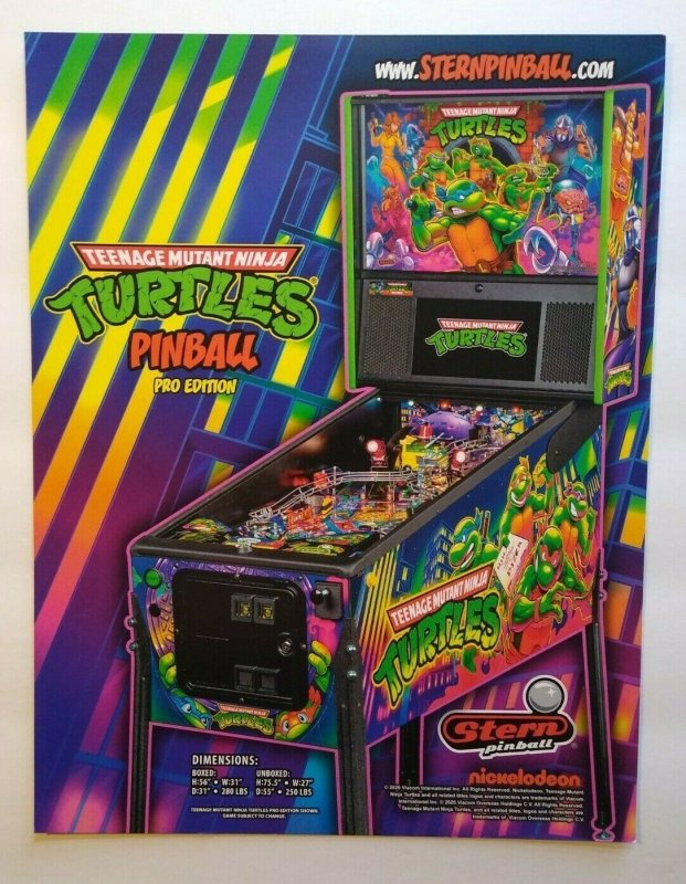 Teenage Mutant Ninja Turtles Pro Edition Pinball FLYER Artwork Game Sheet TNMT 