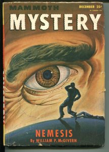 Mammoth Mystery 12/1946-eyeball cover-Malcolm Smith-Robert Fuqua-pulp fiction-VG