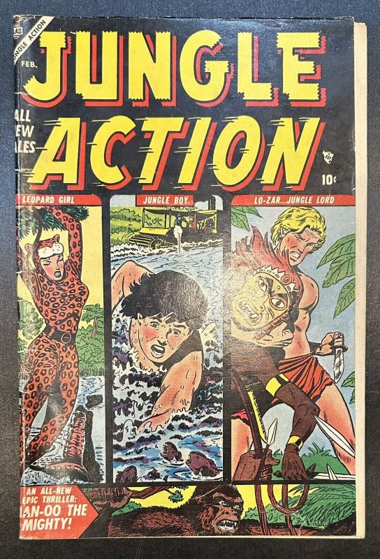 (1955) JUNGLE ACTION #3 RARE GOLDEN AGE PRE CODE ATLAS COMICS!