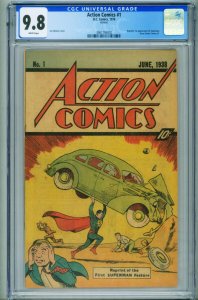 Action #1 CGC 9.8 1st Superman-1976 HTF SLEEPING BAG Reprint  3961794002