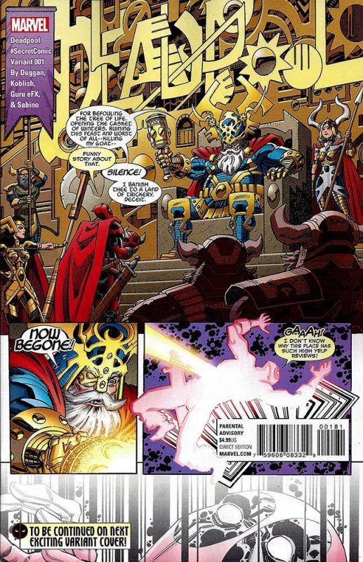 Deadpool (5th Series) #1C VF/NM ; Marvel | Secret Comic Variant Scott Koblish