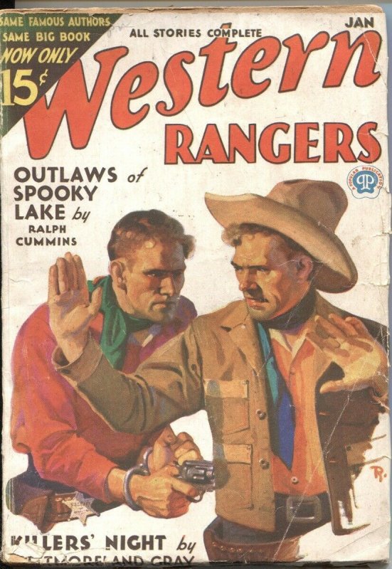 WESTERN RANGERS--JAN 1932--JOHNNY & RAWHIDE STORY BY WESTMORELAND GRAY--PULP
