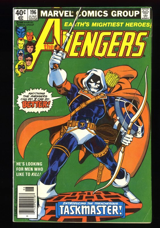 Avengers #196 VG+ 4.5 Newsstand Variant 1st Appearance Taskmaster!