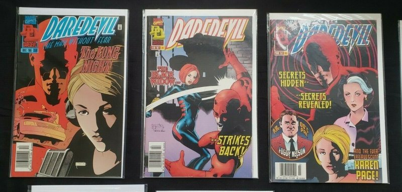 DAREDEVIL 9PC (VF/NM) THE LONG NIGHT, BLACK WIDOW, ENTER INSOMNIA 1996-97