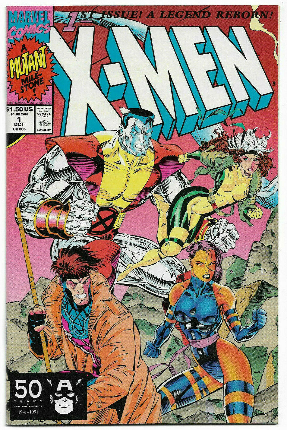 X-Men#1 NM 1990 Gambit/Psylocke Cover JIM LEE Marvel Comics