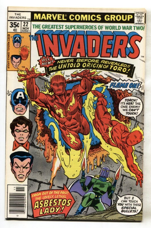 The Invaders #22 1977- comic book-Marvel-high grade