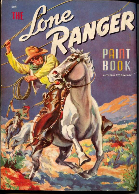 Lone Ranger Paint Book- Whitman #604 1941- rare western VG 