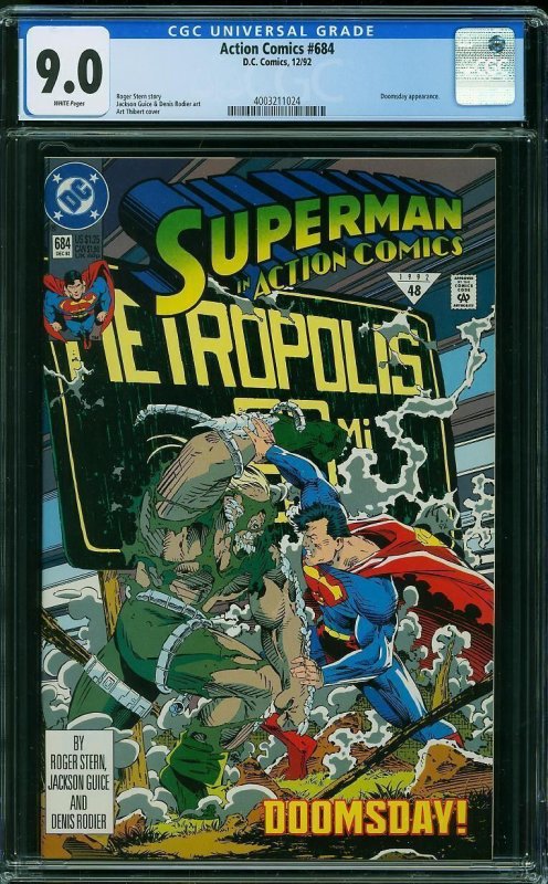 Action Comics #684 (1992) CGC 9.0 VFNM