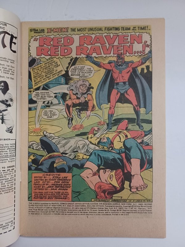 X-Men #92 - reprints X-Men #43 - Red Raven - 1975 - VF