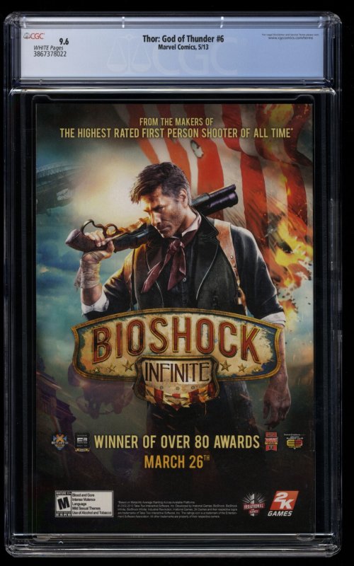 Thor God of Thunder #6 CGC NM+ 9.6 White Pages 1st Knull!