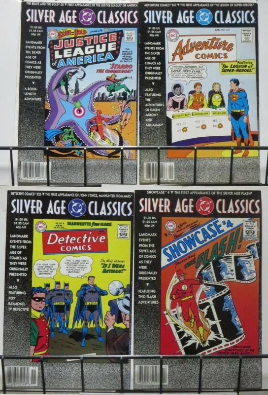 DC SILVER AGE CLASSICS MINI-COLLECTION! 4 BOOKS- first JLA,Manhunter,Barry Allan