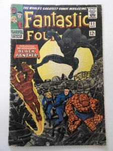 Fantastic Four #52 (1966) GD/VG Cond 1st App of the Black Panther! 2 in tear fc