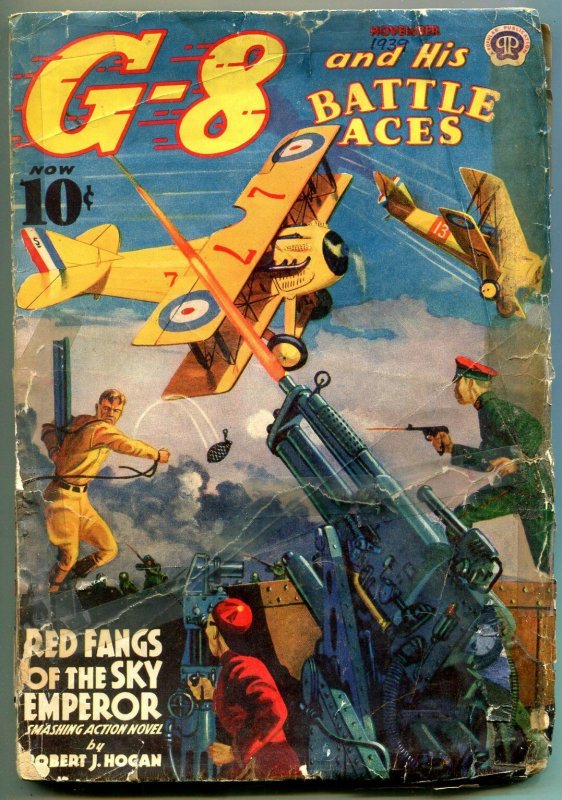 G-8 and His Battle Aces Pulp November 1939- Red Fangs of the Sky Emperor G