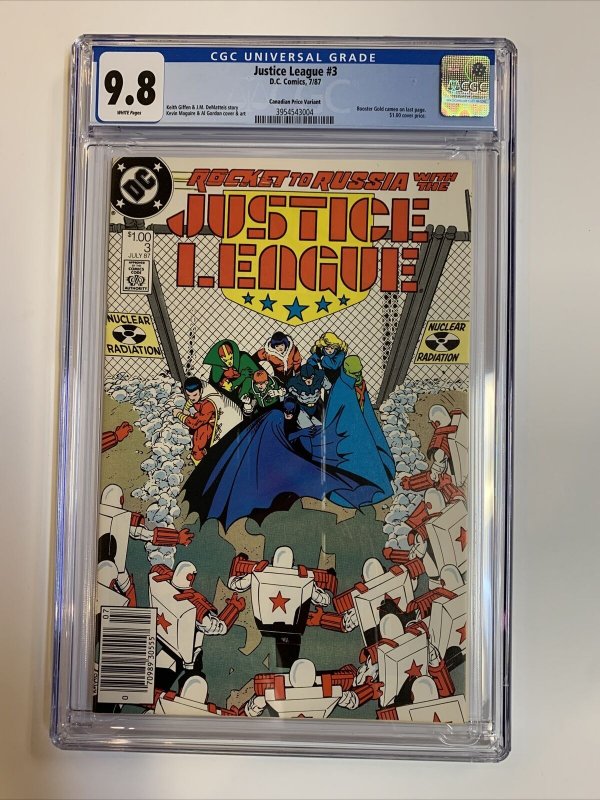 Justice League (1987) # 3 (CGC 9.8 WP) CPV Canadian Price Variants | Census=2