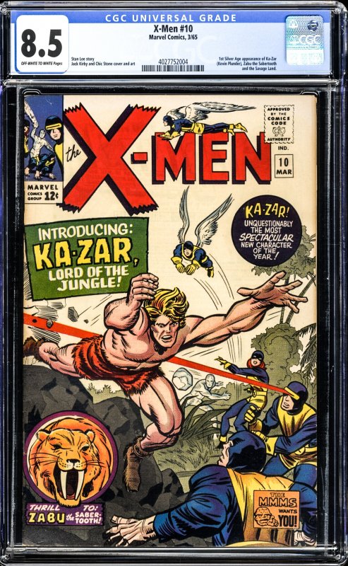 The X-Men #10 (1965) CGC Graded 8.5 - 1st App of Ka-Zar