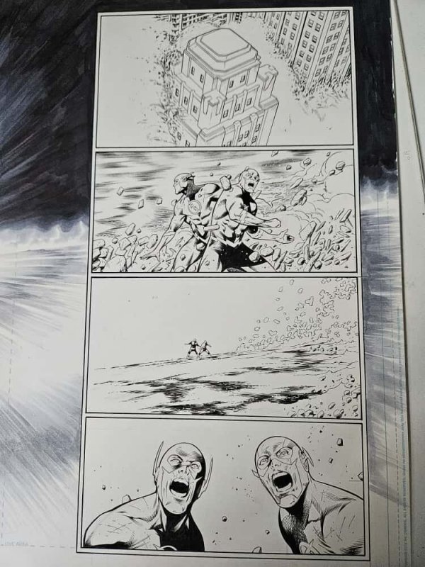The Flash #93 Double Pa Spread (2 Boards) Original Art Rafa Sandoval 22x17 DC ?