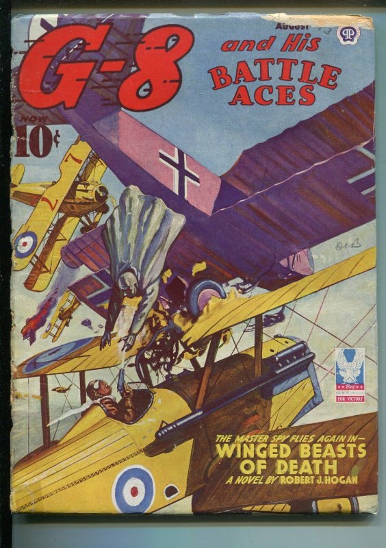 G-8 and His Battle Aces-8/1943-Popular-hero pulp-aviation theme-FR