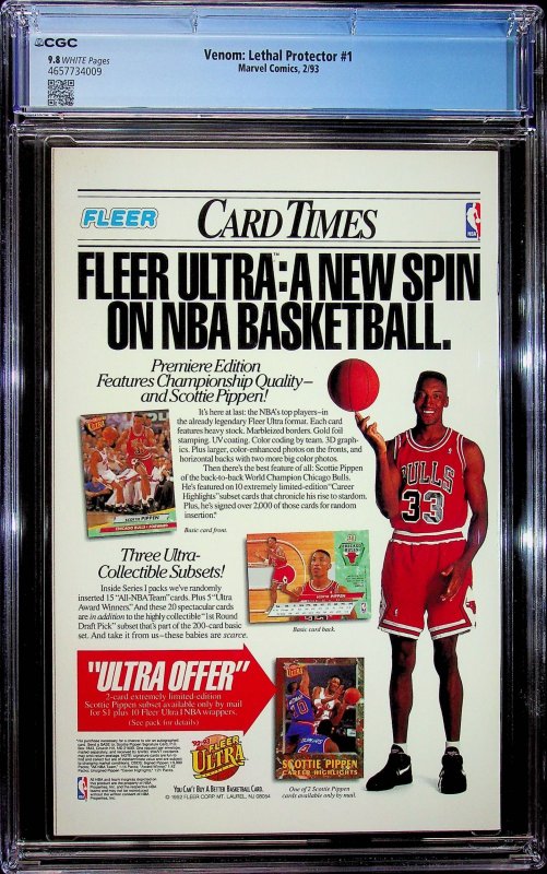 Venom: Lethal Protector #1 Direct Edition (1993) - CGC 9.8- Cert#4657734009