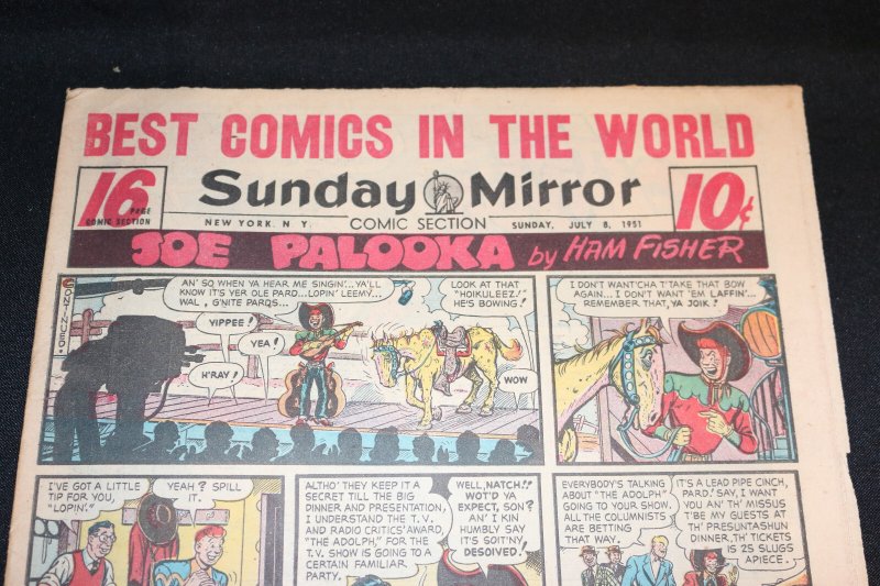 1951 Sunday Mirror Weekly Comic Section July 8th (Fine+) Superman Joe Palooka