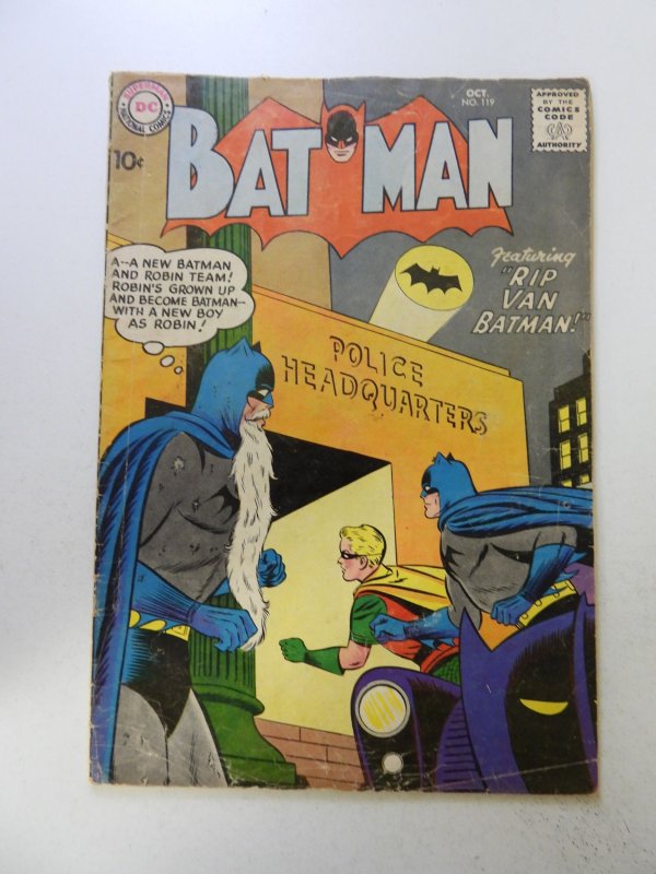 Batman #119 (1958) Fair condition bottom staple detached from cover