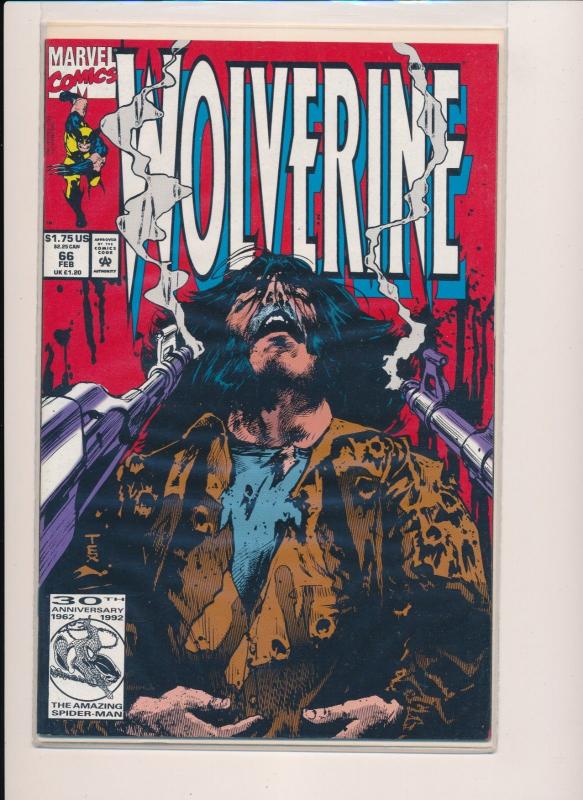 Marvel Comics WOLVERINE  #66  ~ VF 1992 (HX841) 1 Comics Bag/Boarded