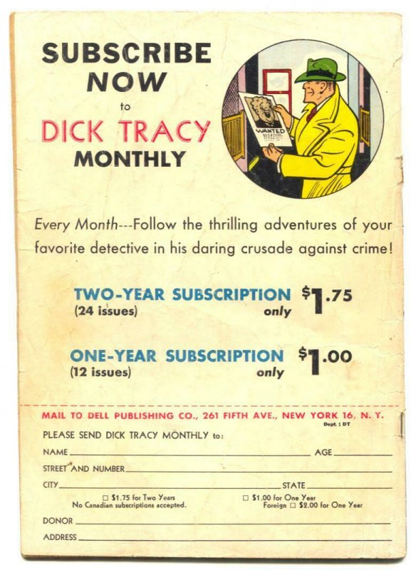 Dick Tracy #13 1949- women in prison issue Dell VG