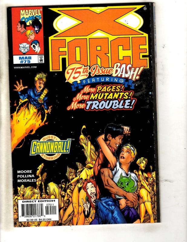 Lot Of 10 X-Force Marvel Comic Books # 66 67 68 69 70 71 72 73 74 75 Domino JD4