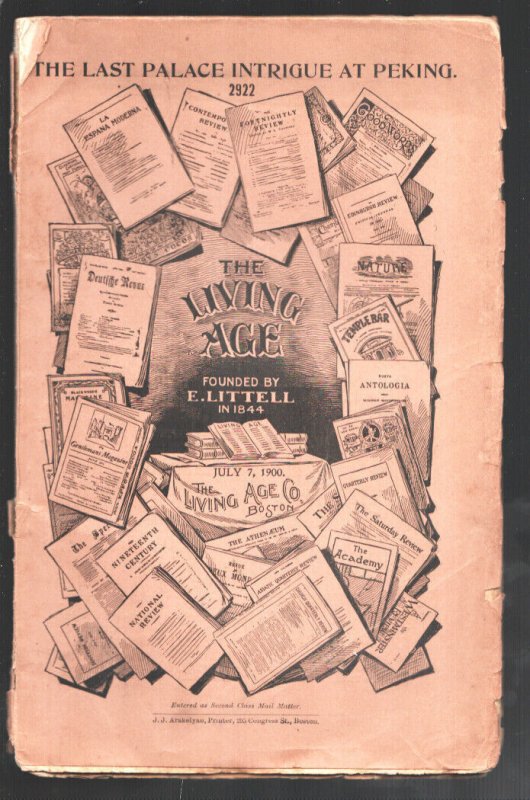 Living Age 9/15/1900-Vintage reading & ads-Insight from the era-Heart of Dark...