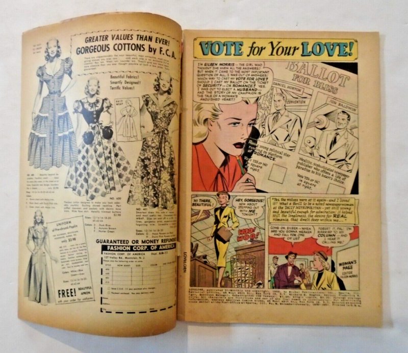 Lovelorn (1950, ACG) #9g; Tigers! Acid in Face!