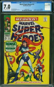 MARVEL SUPER-HEROES #15, CGC 7.0 (1968) MEDUSA! Classic Cover