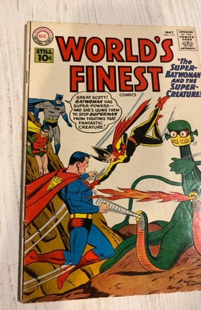 World's Finest Comics #117 (1961)superbatwan vs the creature chipping edges