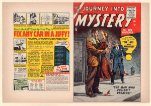 Journey into Mystery #30 Unused Comic Book Cover - Vanishing Lady (8.0) 1956